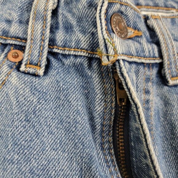 Vintage 90s Levis 505 Jeans Men 31x32 Blue Straight Leg Distressed Grunge - Picture 5 of 15